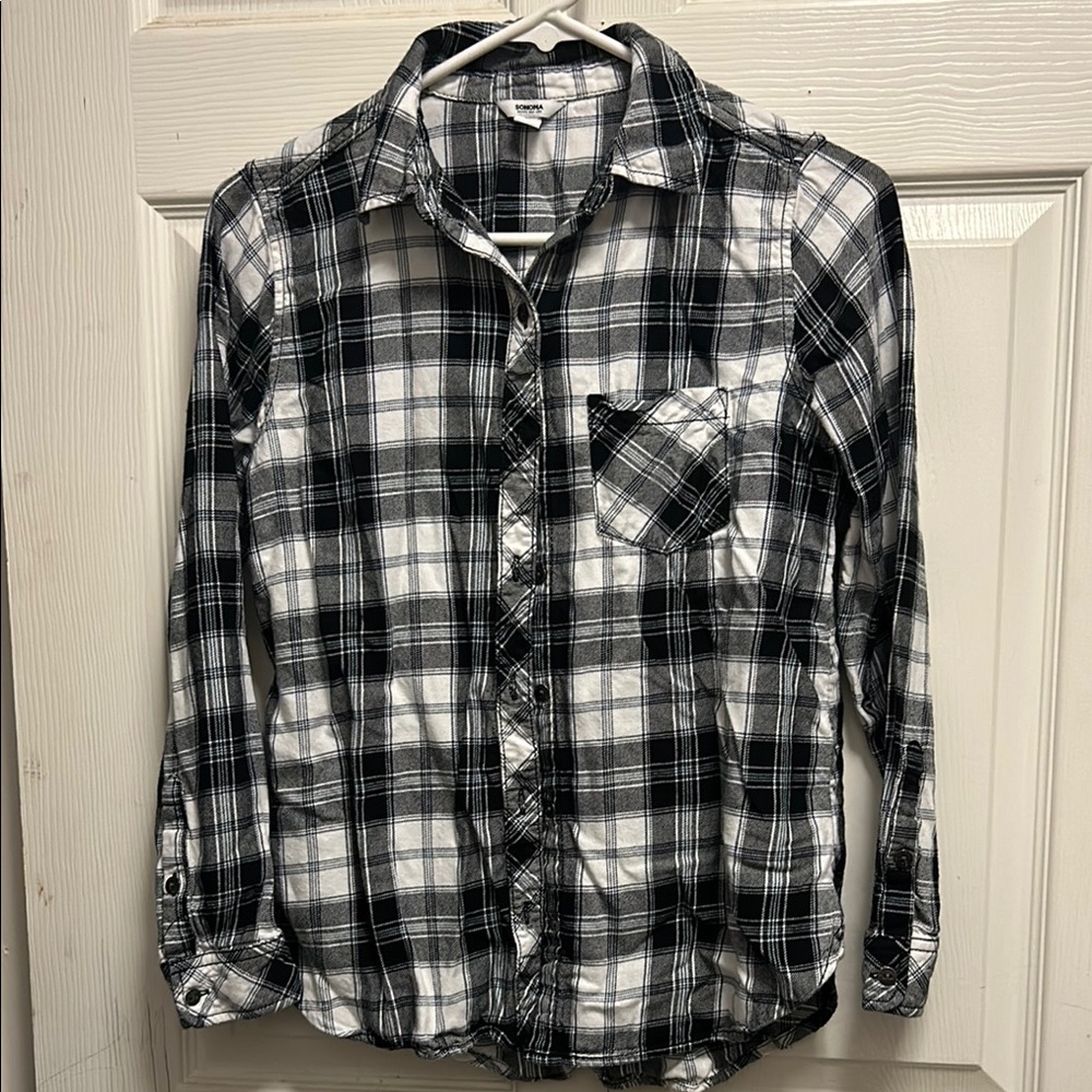 Plaid Black and White Men's Shirt